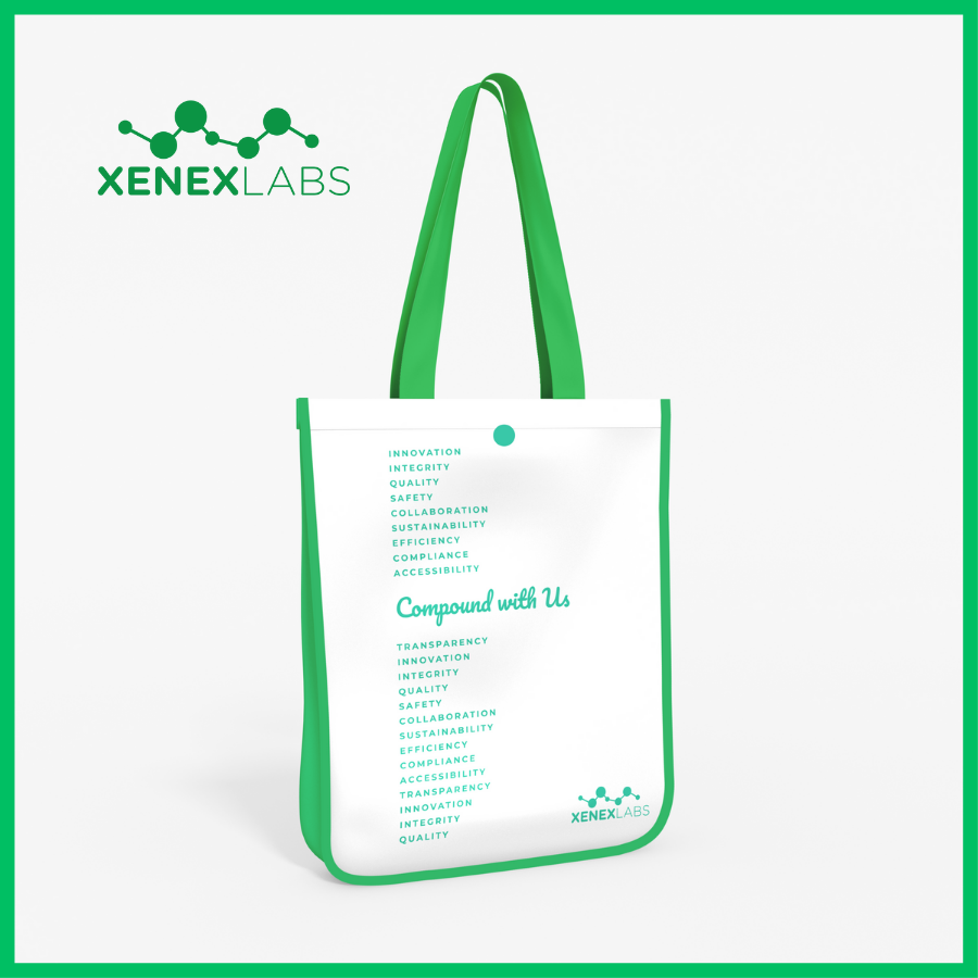 REWARD - XENEX LABS WHITE/GREEN TOTE BAG (VALUE $5)
