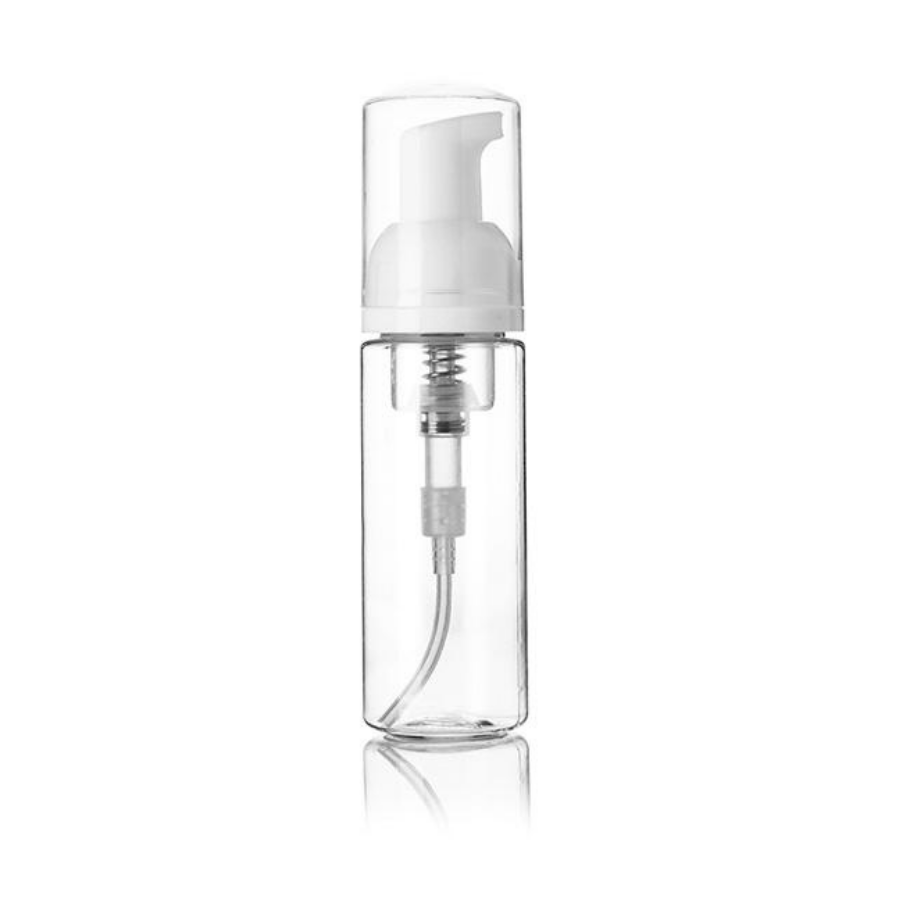 BOTTLE PET CYLINDER ROUND CLEAR 300MM NECK 50ML