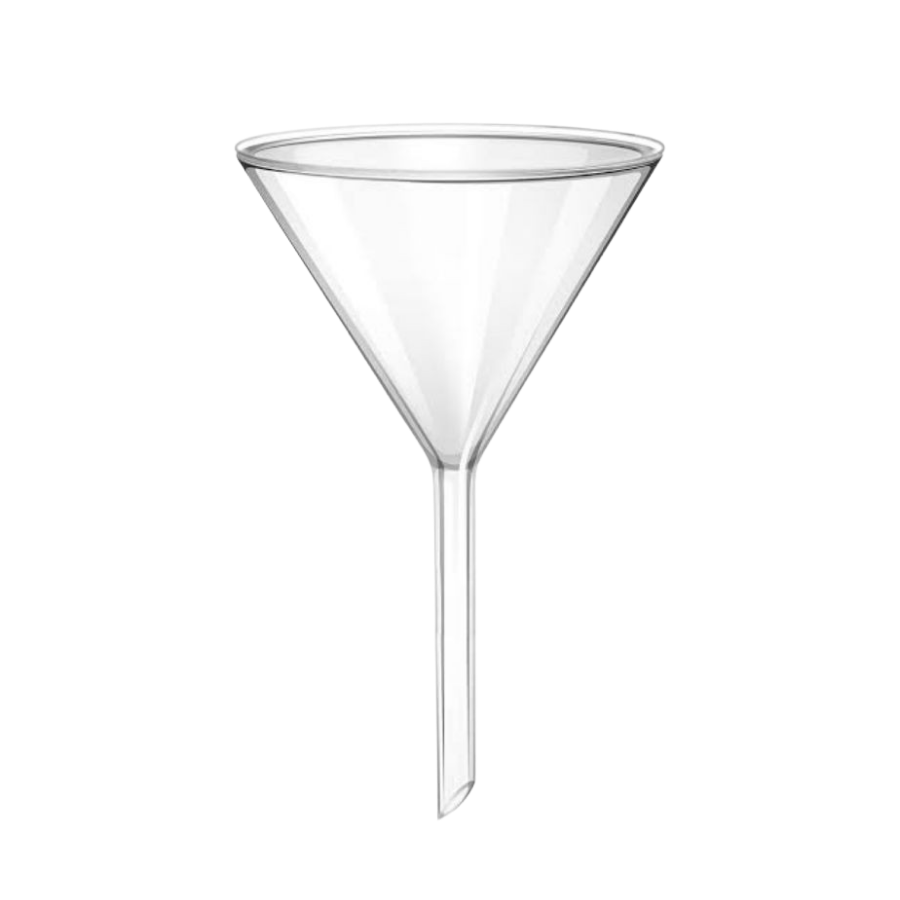FUNNEL 90MM GLASS SHORT STEM