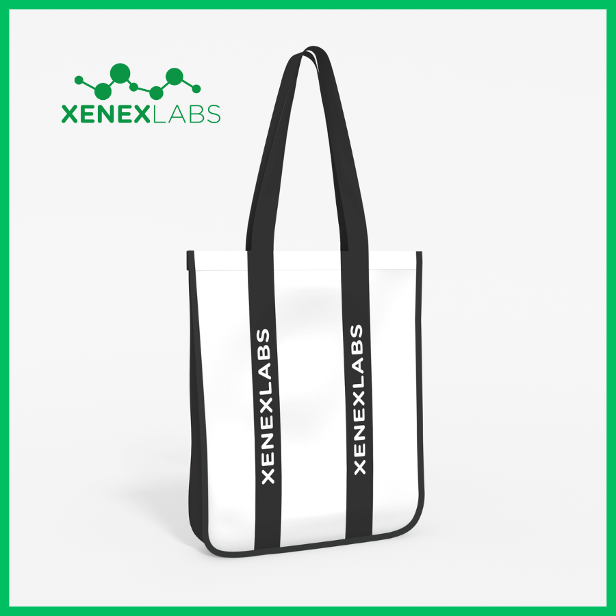 RÉCOMPENSE - SAC FOURRE-TOUT XENEX LABS BLANC/NOIR (VALEUR 5 $)