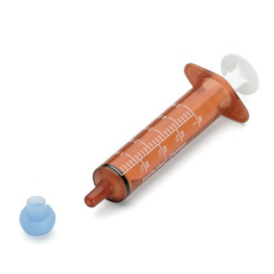 DISPENSING SYRINGE 5ML ORAL-TOPICAL AMBER W/TIP CAP